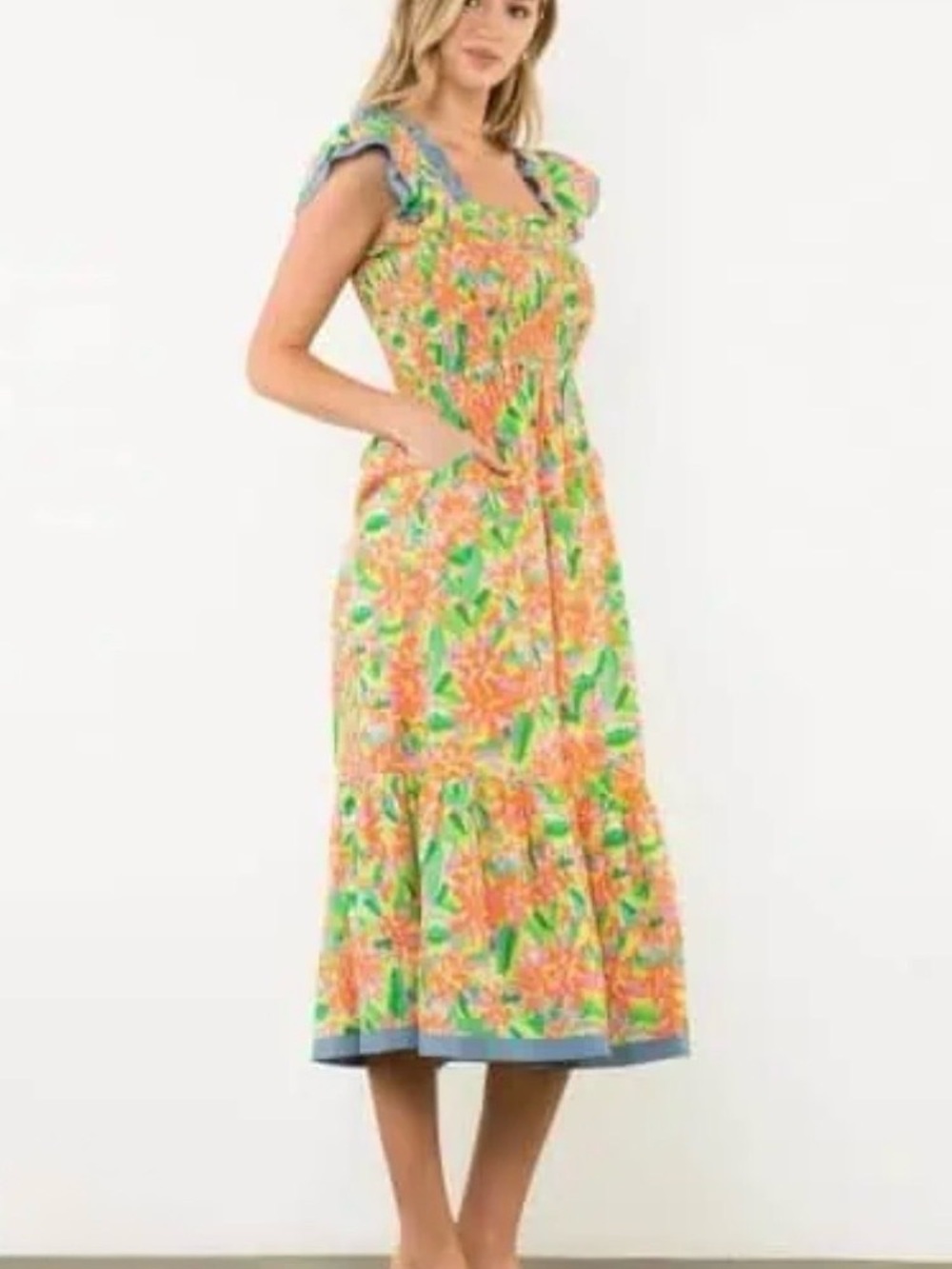 THML Floral Smocked dress - Picture 2 of 5